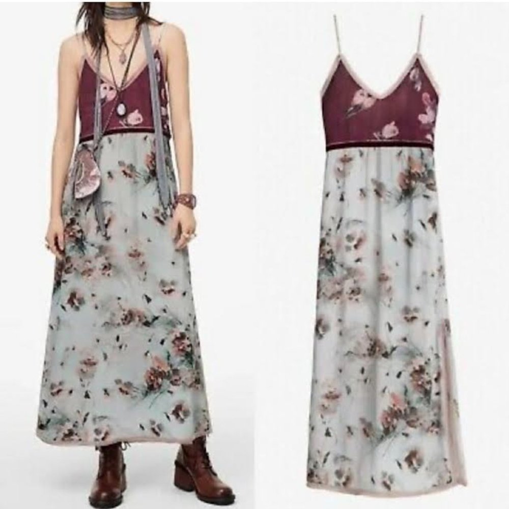 ZARA Limited Edition MAXI Floral Printed Slip Dress with Metallic Straps.  NWT - Picture 5 of 10